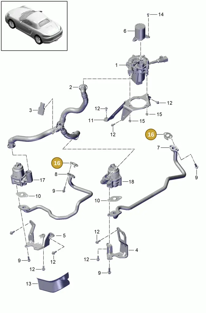 0PB131354 — Porsche Boxster (2016-2019) diagram p48000001, position 16