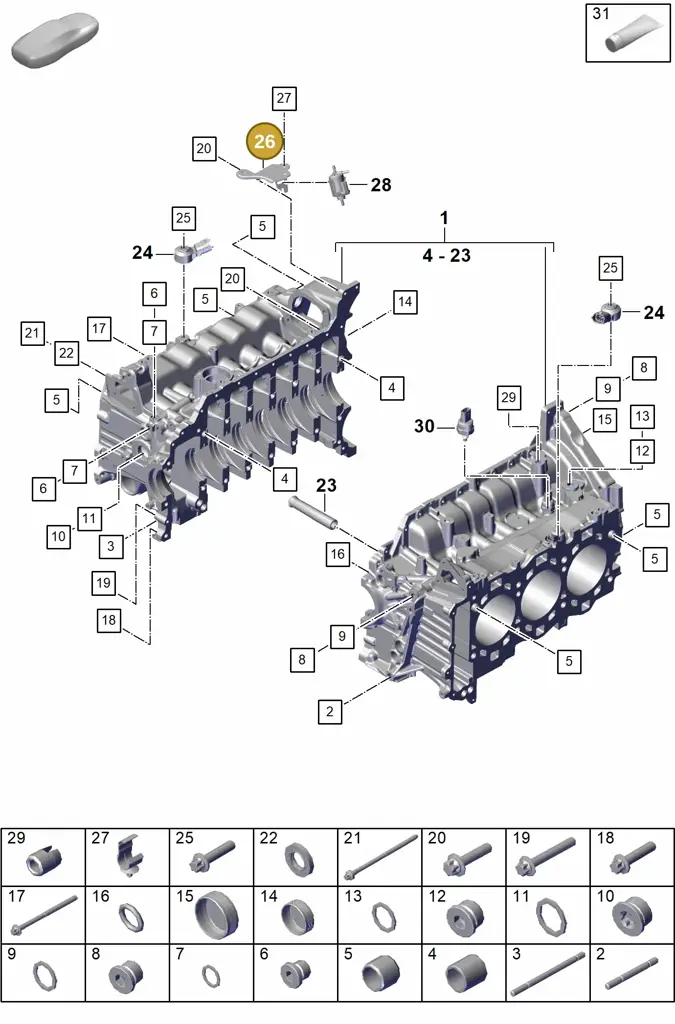 0PB131528 — Porsche 911 (2021-2022) diagram p59101100, position 26