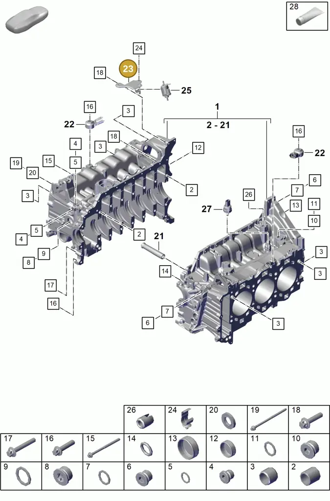 0PB131564 — Porsche Boxster Spyder (2019-2020) diagram p55101105, position 23