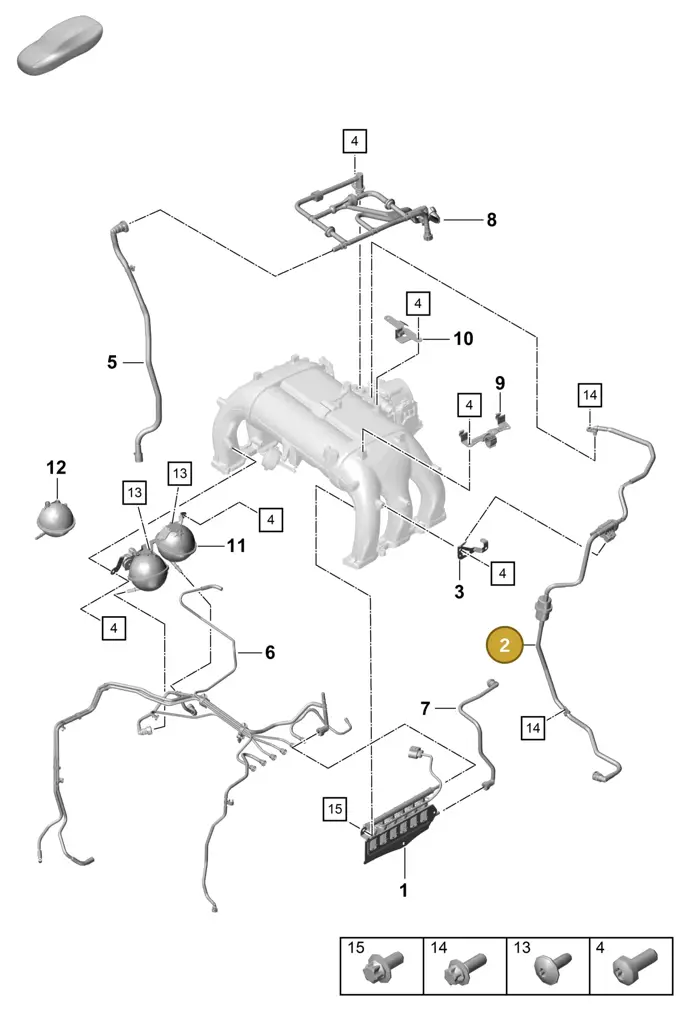 0PB133352A — Porsche Boxster Spyder (2019-) diagram p55107400, position 2