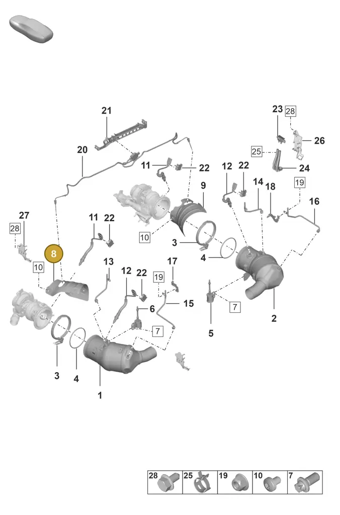 0PB145325C — Porsche 911 (2018-2024) diagram p53202200, position 8