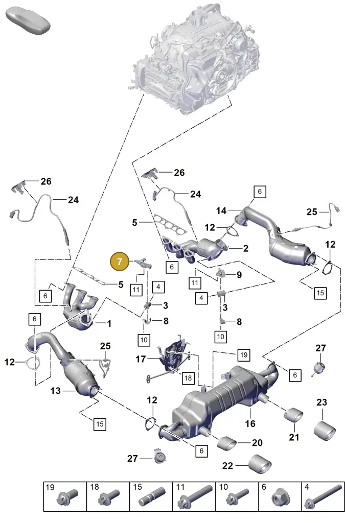 0PB251347 — Porsche Boxster Spyder (2019-2020) diagram p55000001, position 7