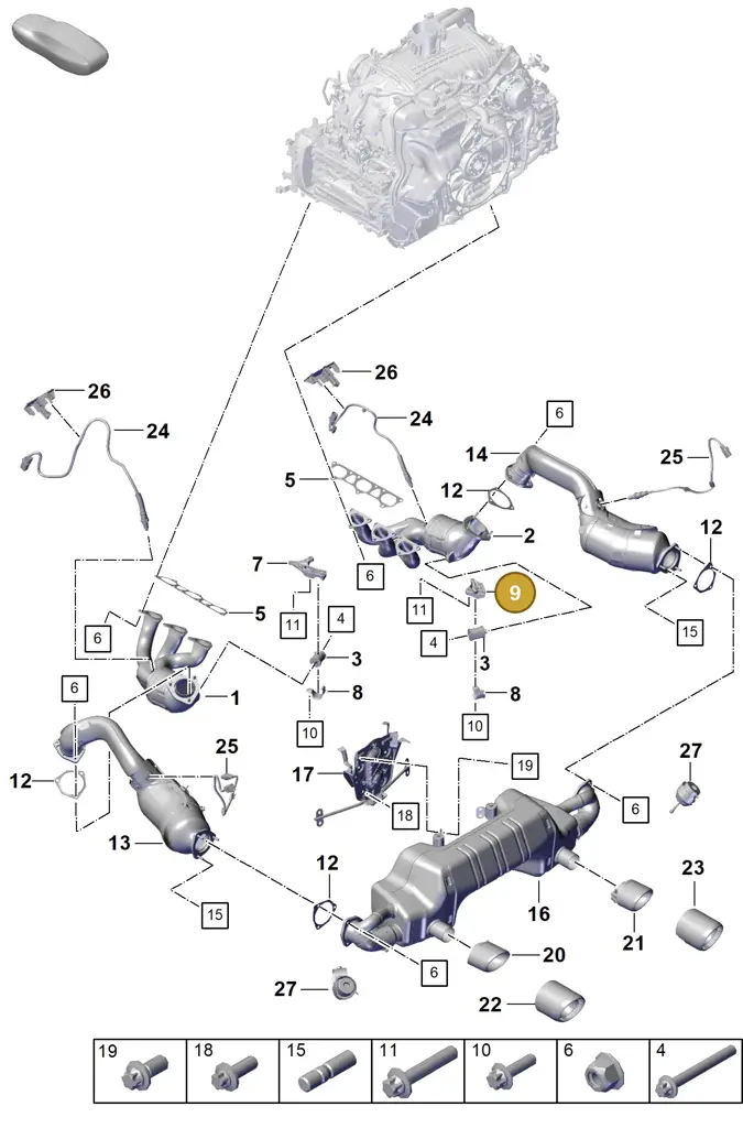 0PB251348 — Porsche Boxster Spyder (2019-2020) diagram p55000001, position 9