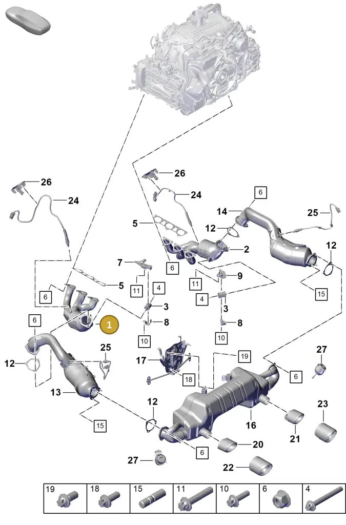 0PB254450C — Porsche Boxster Spyder (2019-2020) diagram p55000001, position 1