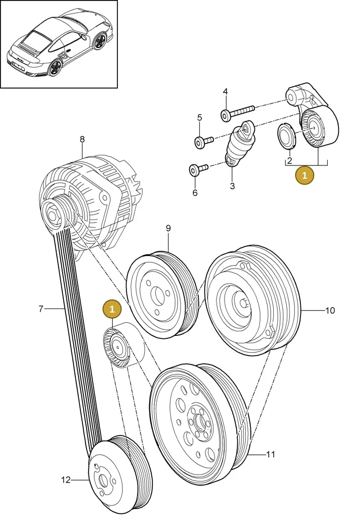 0PB903308 — Porsche GT2 RS (2009-2012) diagram p36101010, position 1