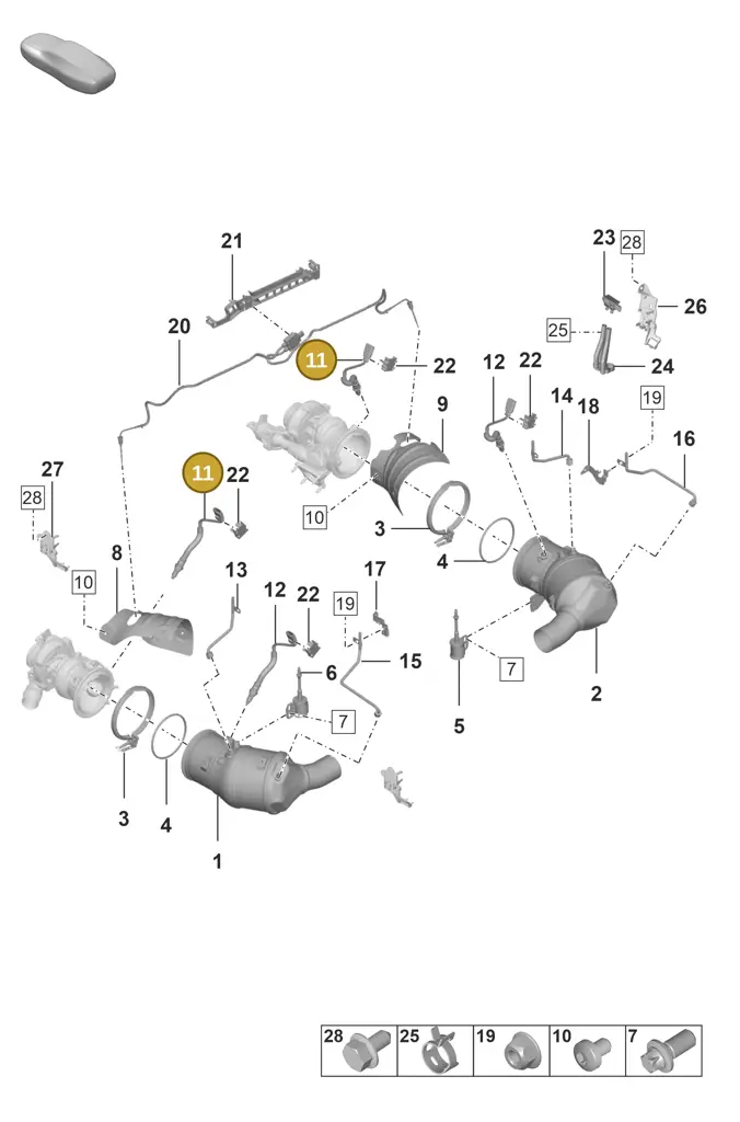 0PB906262M — Porsche 911 (2024-2025) diagram p53202200, position 11