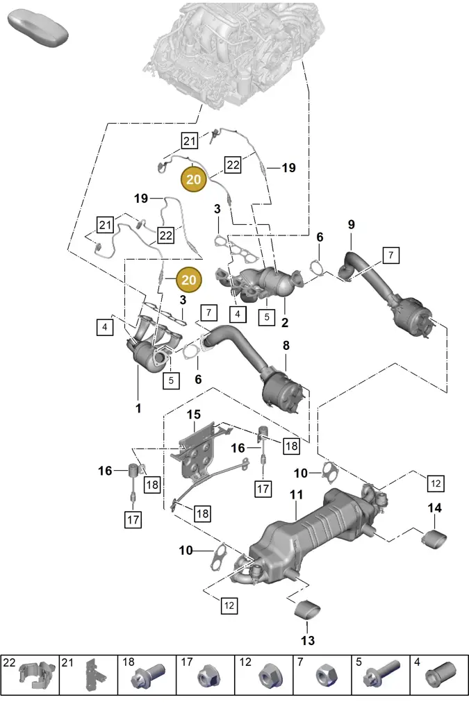 0PB906265J — Porsche Boxster Spyder (2019-2020) diagram p54202005, position 20