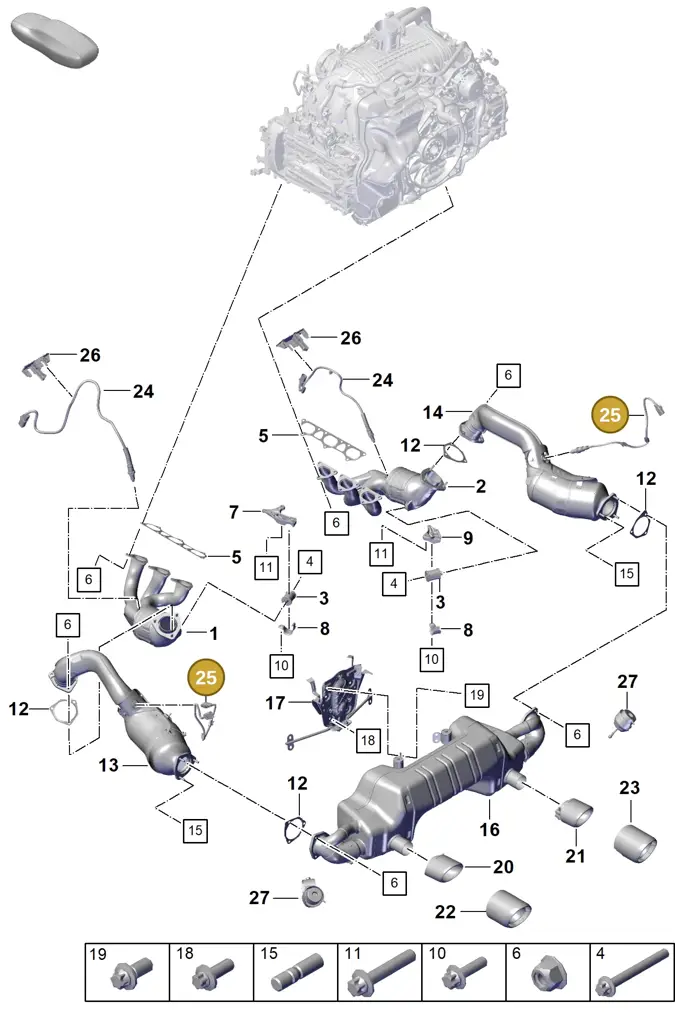 0PB906265M — Porsche Boxster Spyder (2019-2020) diagram p55000001, position 25