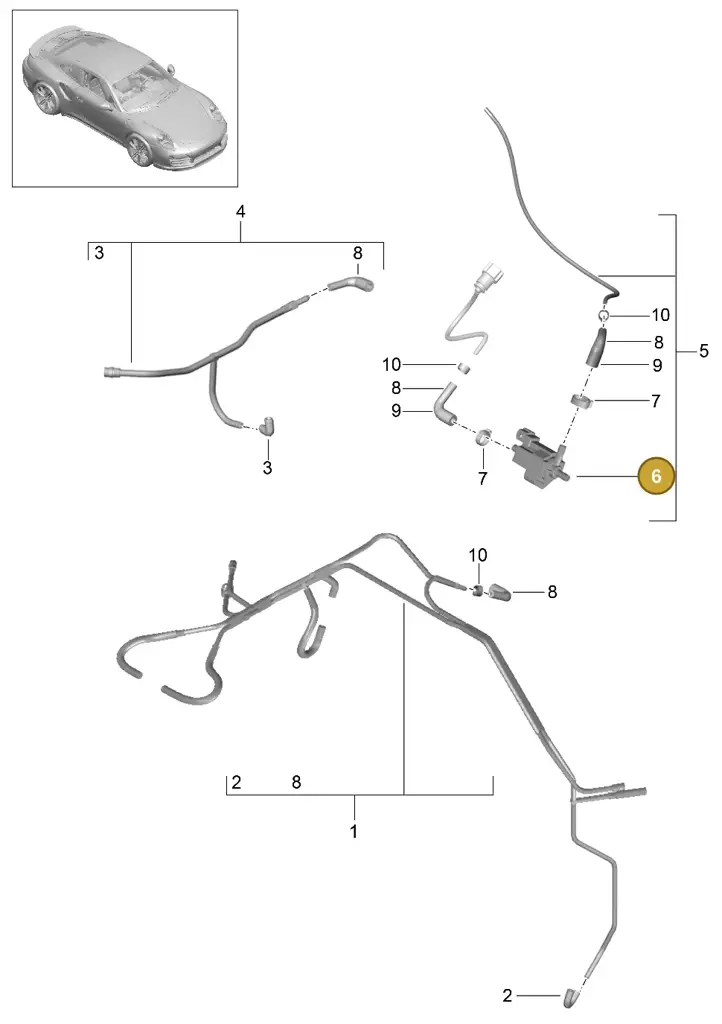 0PB906270 — Porsche 911 (2013-2020) diagram p42107010, position 6