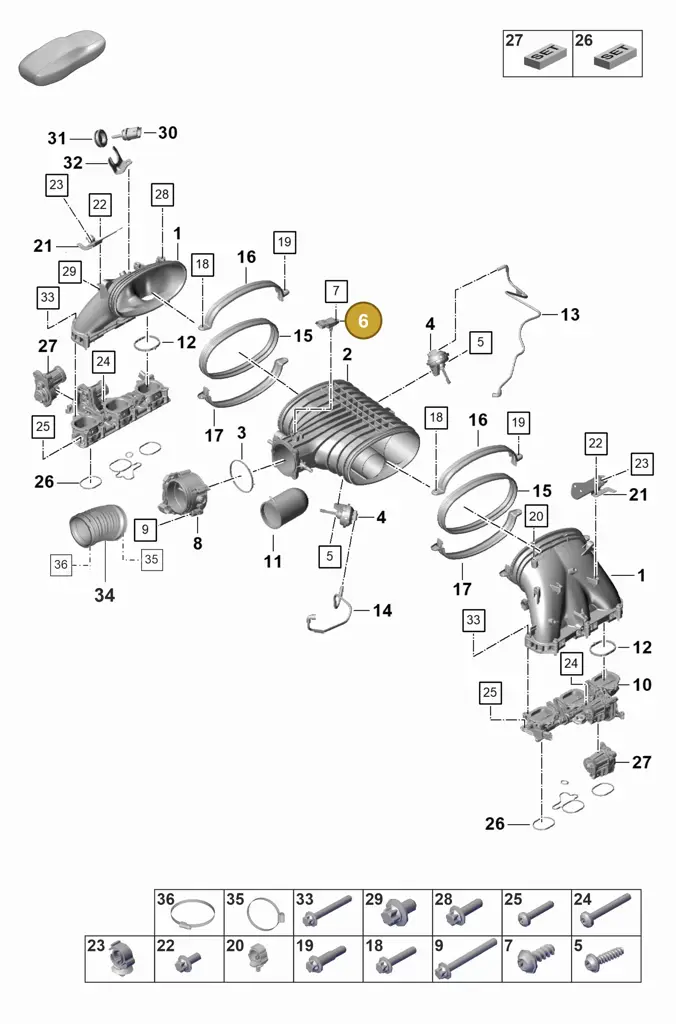 0PB907597 — Porsche 911 (2021-2022) diagram p59107100, position 6