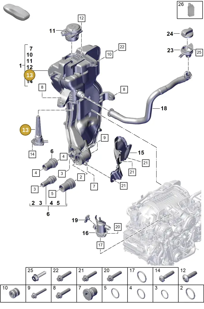 0PB907660 — Porsche 911 (2021-2022) diagram p59104200, position 13