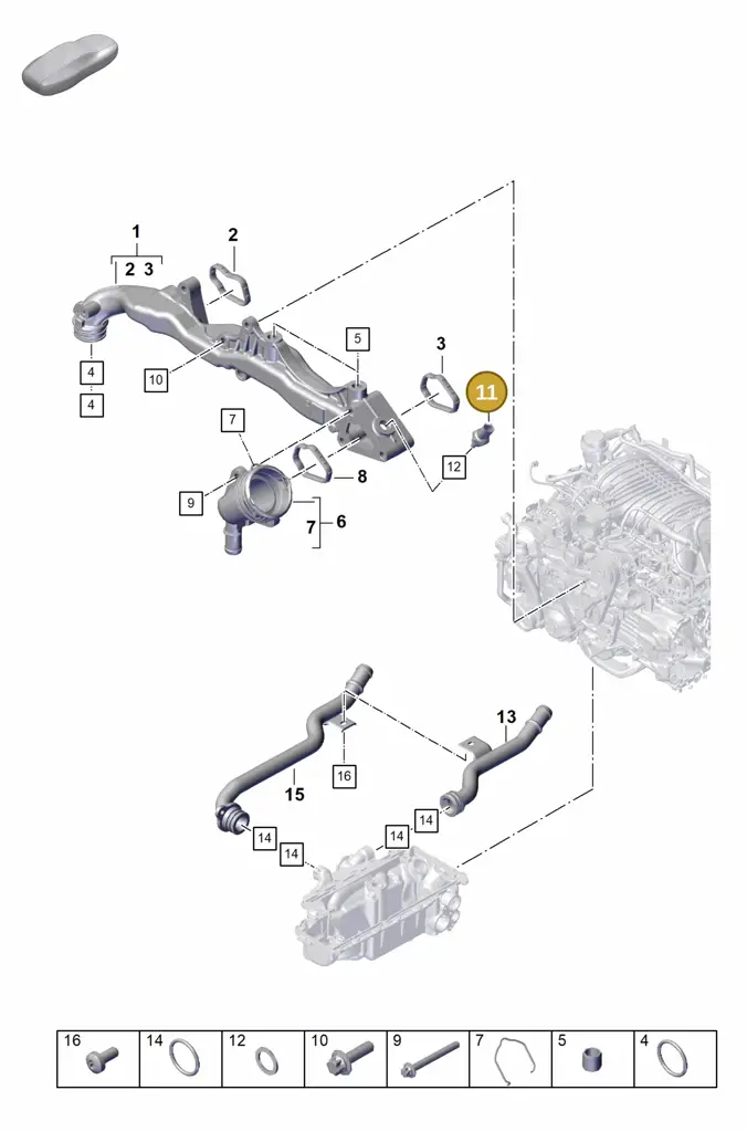 0PB919530 — Porsche 911 (2021-2022) diagram p59105050, position 11