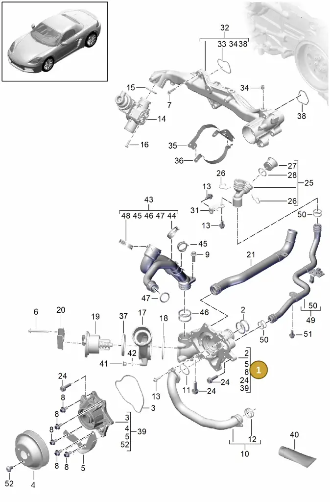 0PC121010 — Porsche Boxster (2016-2019) diagram p48105000, position 1