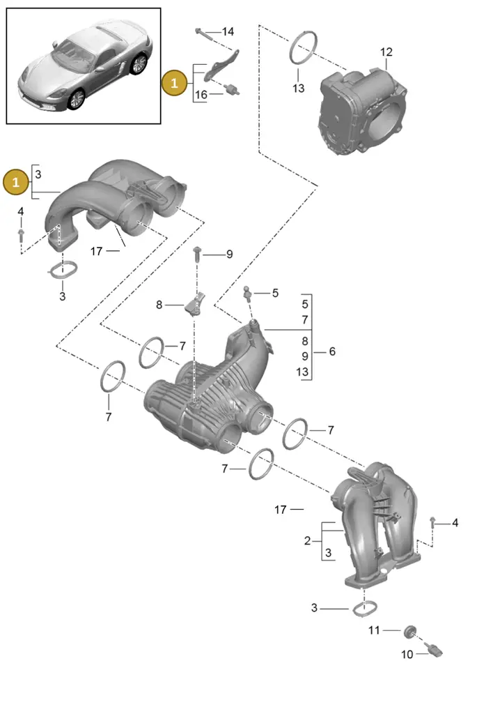 0PC129711D — Porsche Boxster (2016-2019) diagram p48107010, position 1