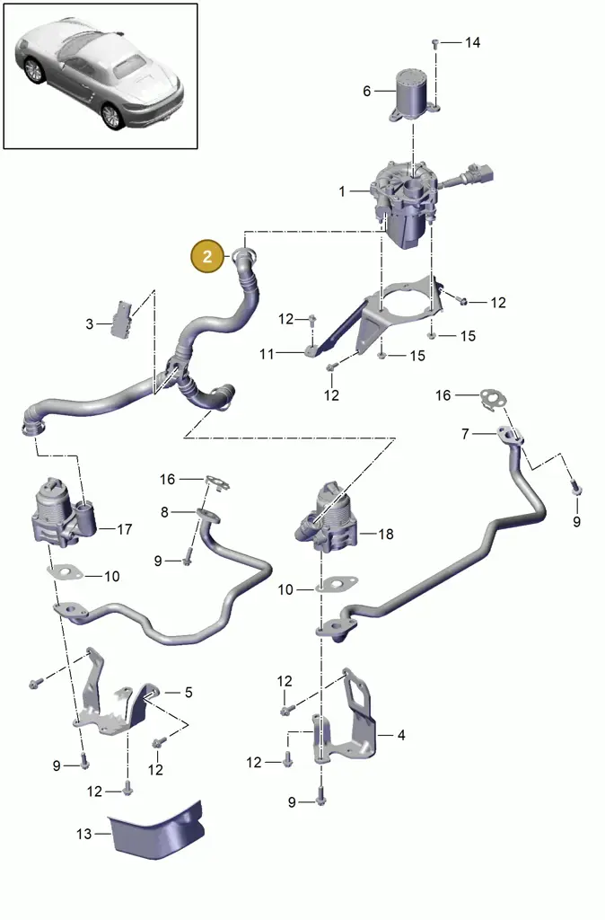 0PC131170 — Porsche Boxster (2016-) diagram p48000002, position 2