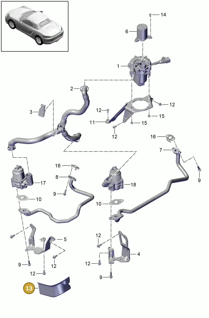 0PC131783 — Porsche Boxster (2016-2019) diagram p48000001, position 13