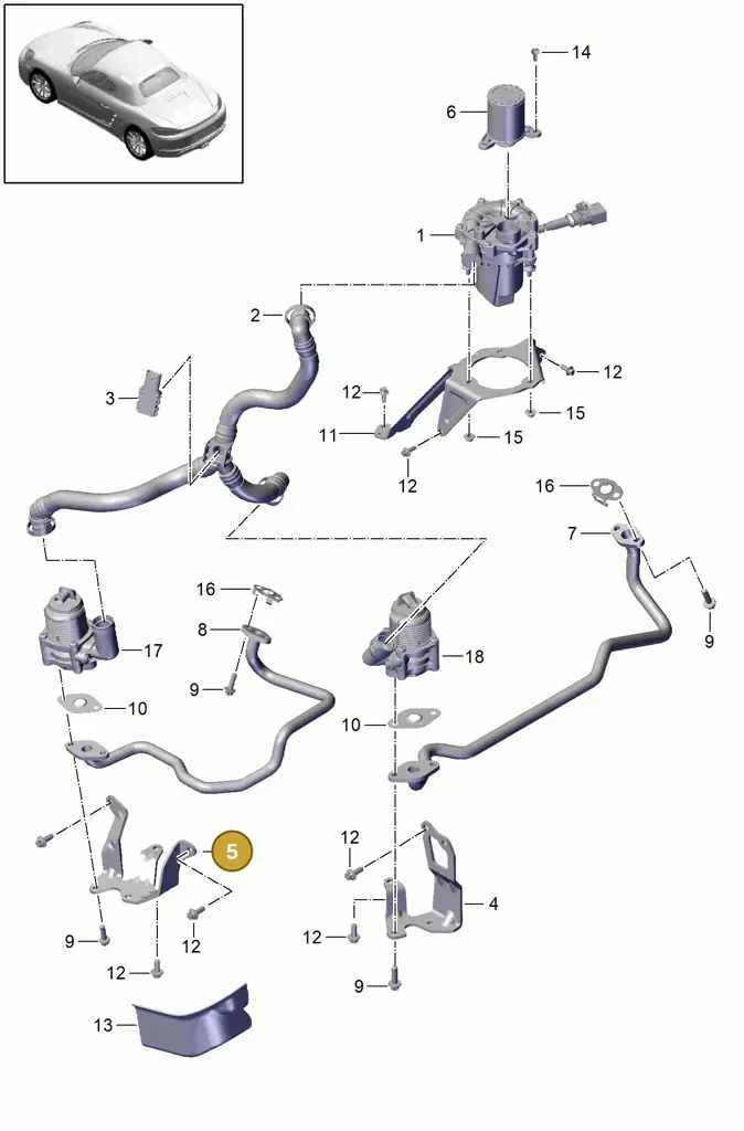 0PC131825A — Porsche Boxster (2016-2019) diagram p48000001, position 5