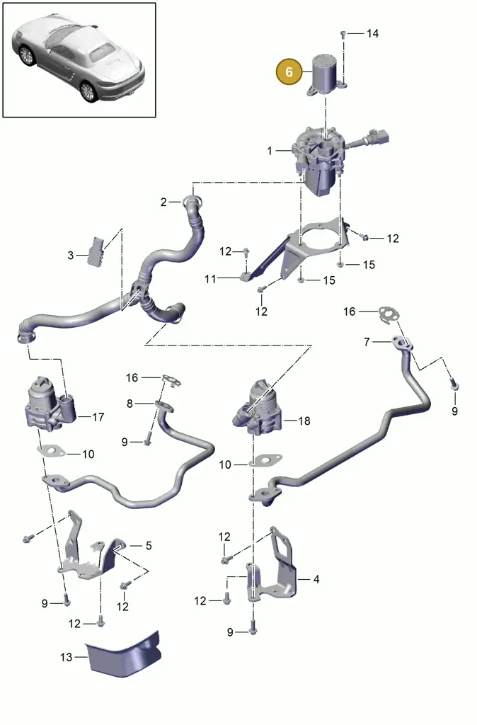 0PC131837A — Porsche Boxster (2016-2019) diagram p48000001, position 6