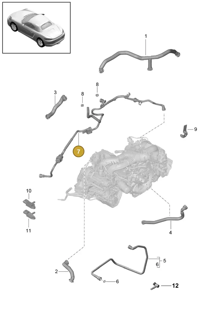 0PC133352 — Porsche Boxster (2016-2019) diagram p48104010, position 7