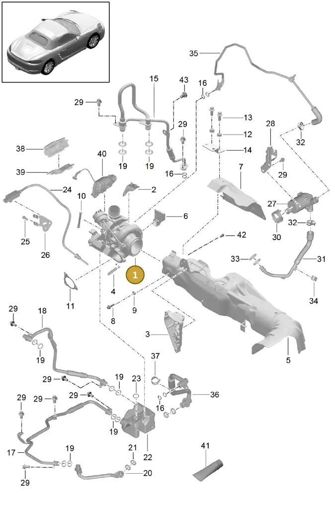0PC145701D — Porsche Boxster (2016-2019) diagram p48202005, position 1