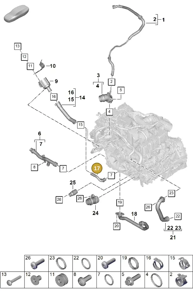 0PD121127A — Porsche 911 (2024-2025) diagram p63105070, position 17