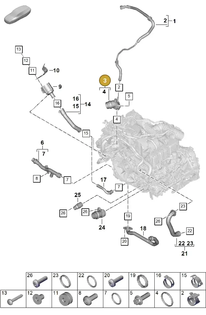 0PD121131A — Porsche 911 (2024-2025) diagram p63105070, position 3