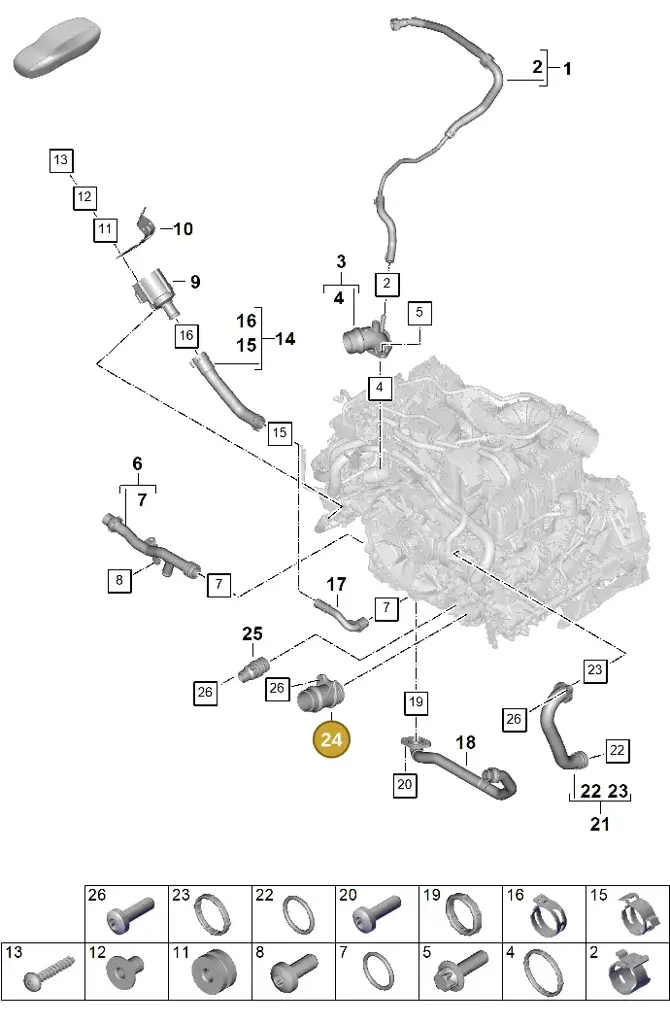 0PD121132 — Porsche 911 (2024-2025) diagram p63105070, position 24
