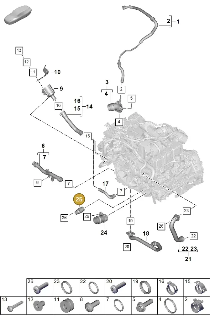 0PD121159 — Porsche 911 (2024-2025) diagram p63105070, position 25