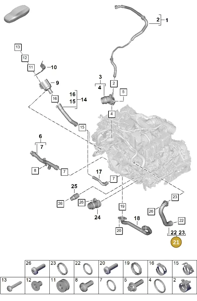 0PD121508 — Porsche 911 (2024-2025) diagram p63105070, position 21