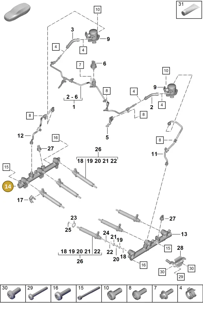 0PD128372A — Porsche 911 (2024-2025) diagram p63107050, position 14