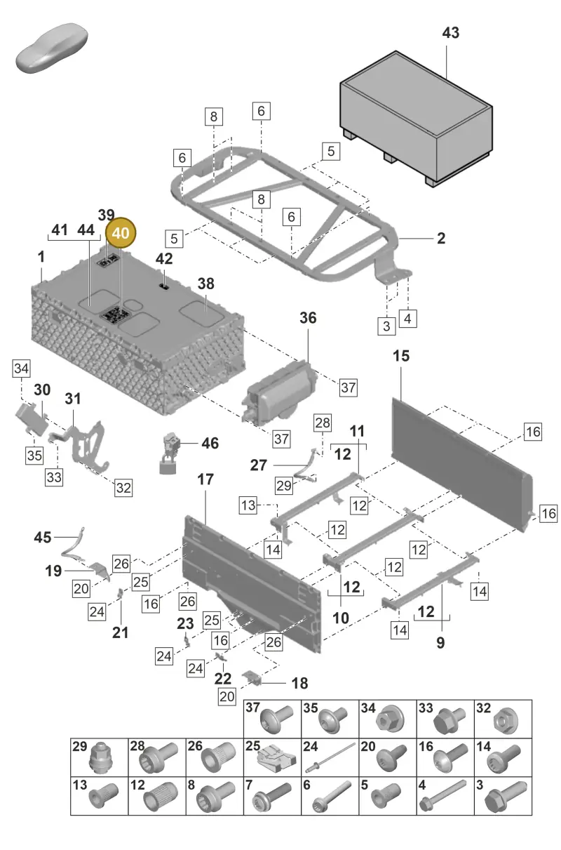 12E010006Q — Porsche Panamera 4 Hybrid (2020-2023) diagram p58901040, position 40