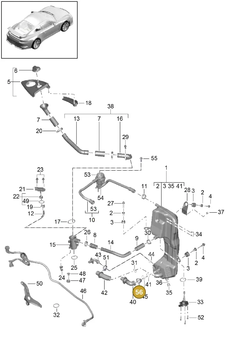 1K0253725F — Porsche 991 R (2013-2020) diagram p41104006, position 56