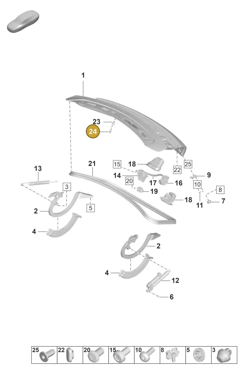 298804676 — Porsche Taycan Sport Turismo (2019-2024) diagram p56803010, position 24