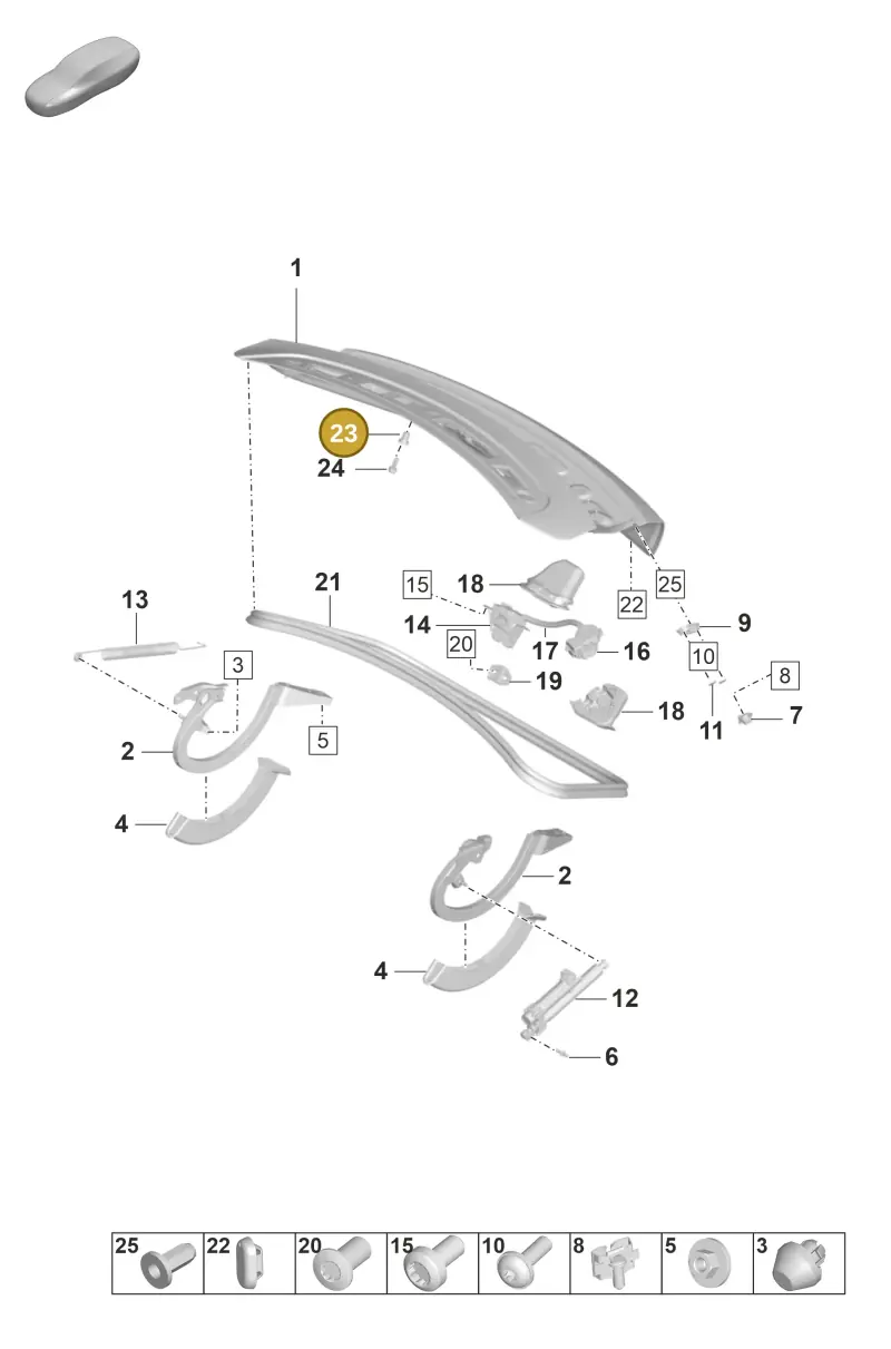 298805822 — Porsche Taycan Sport Turismo (2019-2024) diagram p56803010, position 23