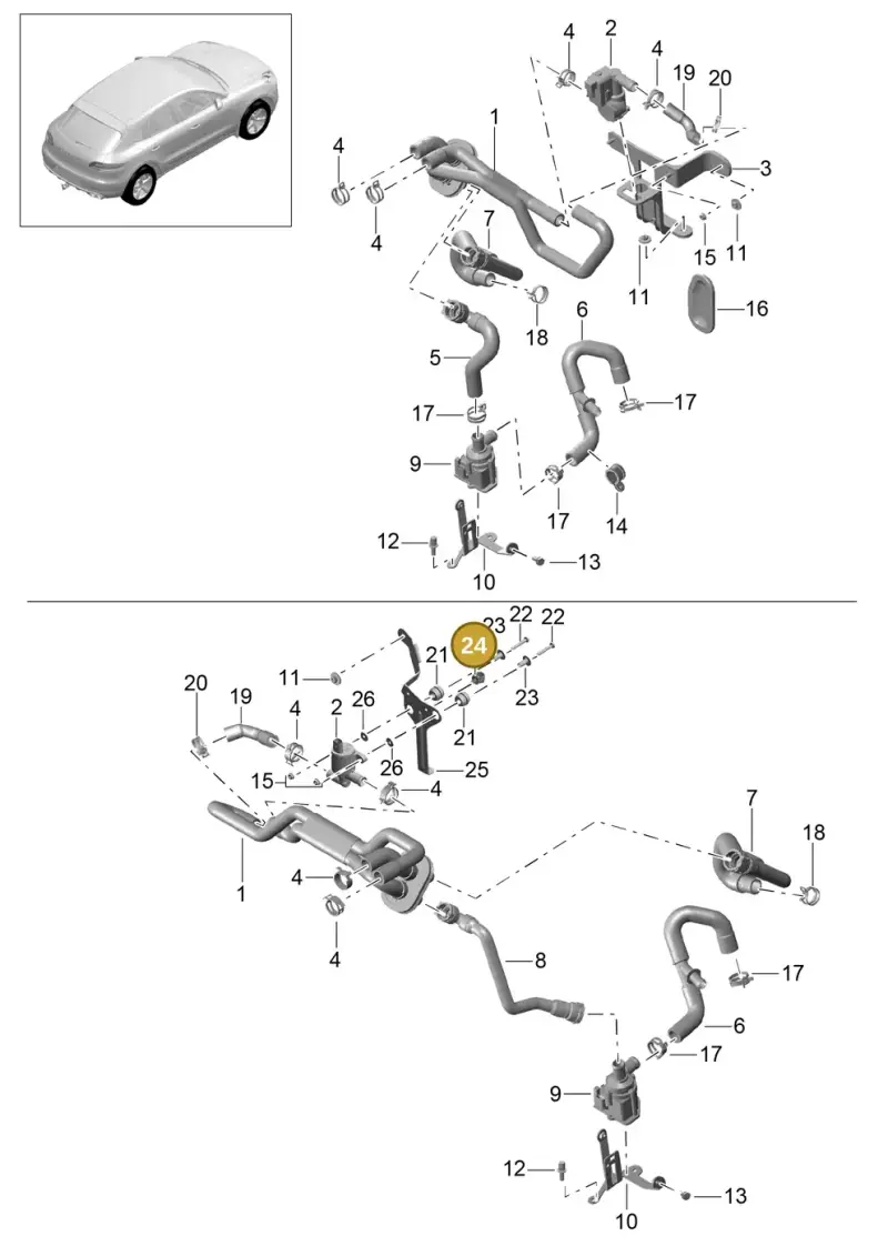3B0971848B — Porsche Macan GTS (2013-2018) diagram p44813005, position 24