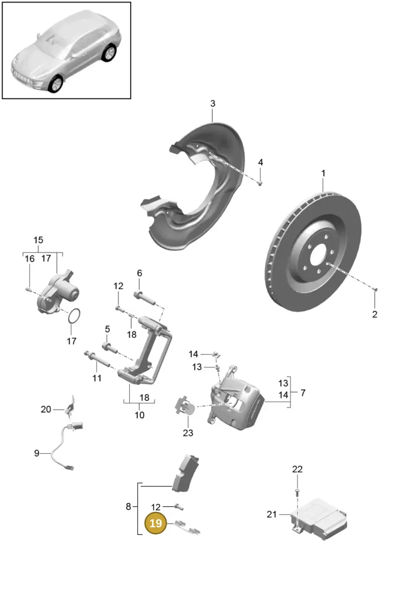 3D0615231 — Porsche Macan GTS (2013-2018) diagram p44603000, position 19