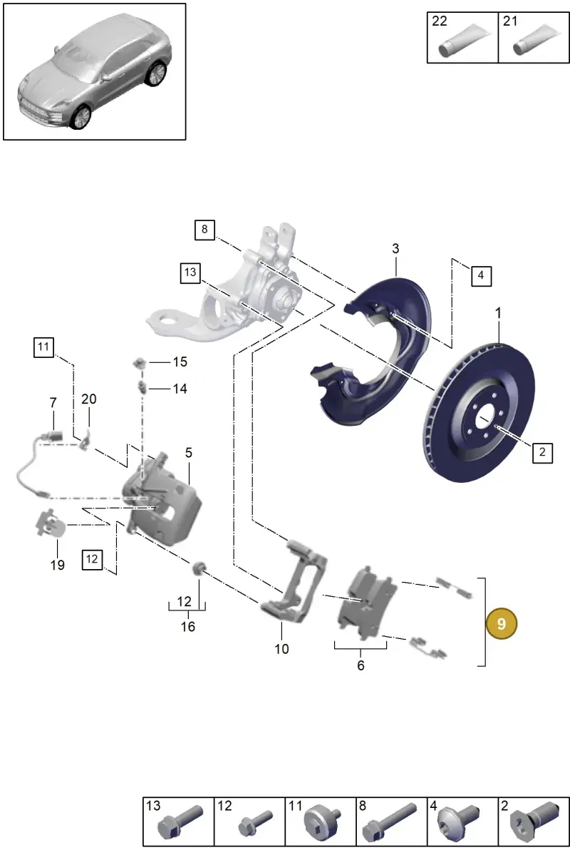 3D0615231 — Porsche Macan R4 TFSI (2018-) diagram p52000165, position 9