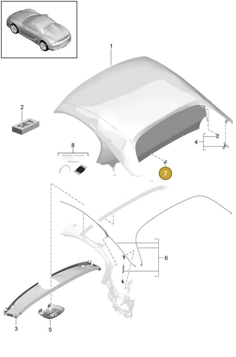 3D0863907 — Porsche Boxster Spyder (2015-2016) diagram p46811000, position 7