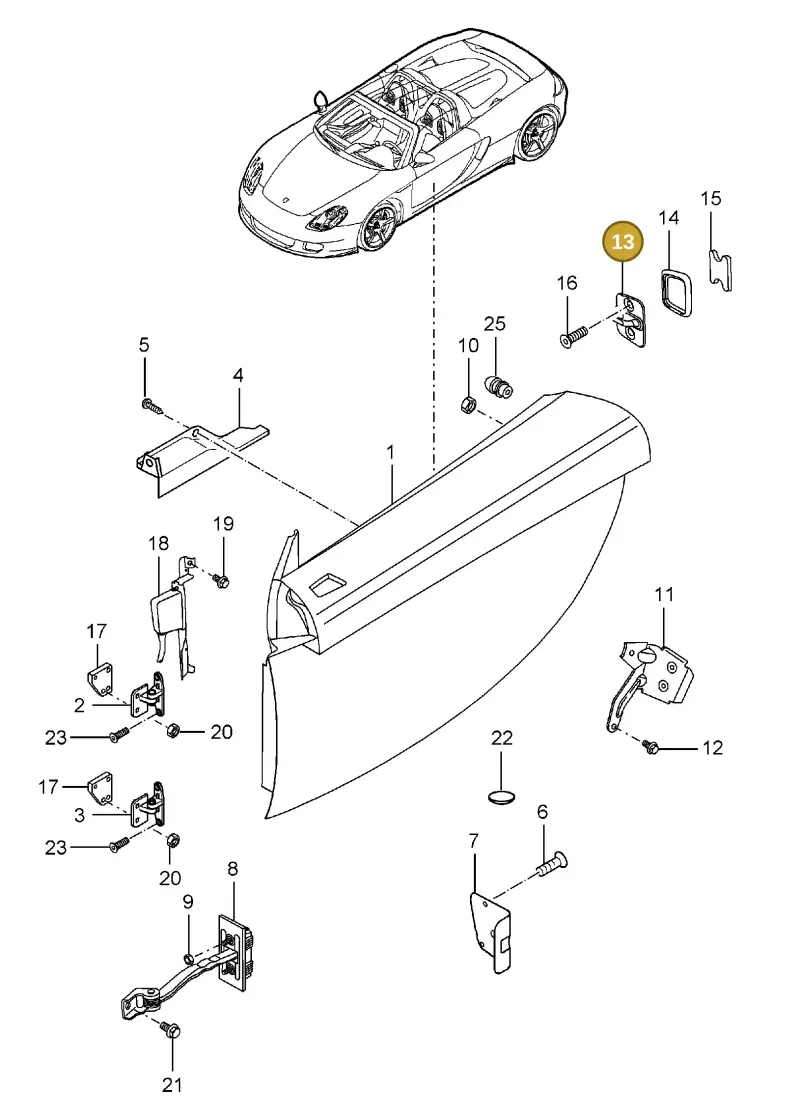 3D4837033D — Porsche Carrera GT (2003-2006) diagram p25804000, position 13