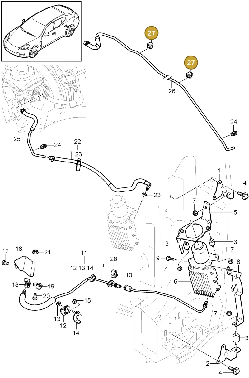 443809948 — Porsche Panamera (2009-2016) diagram p35301020, position 27