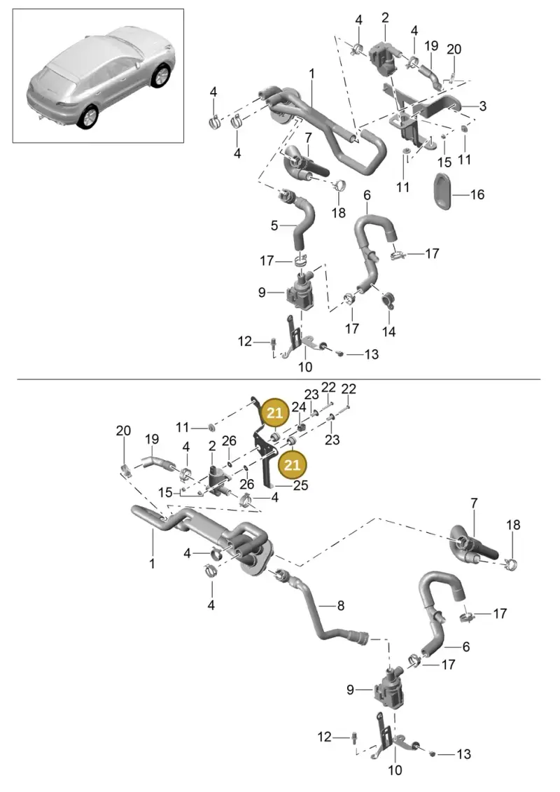 4D0614177A — Porsche Macan GTS (2013-2018) diagram p44813005, position 21
