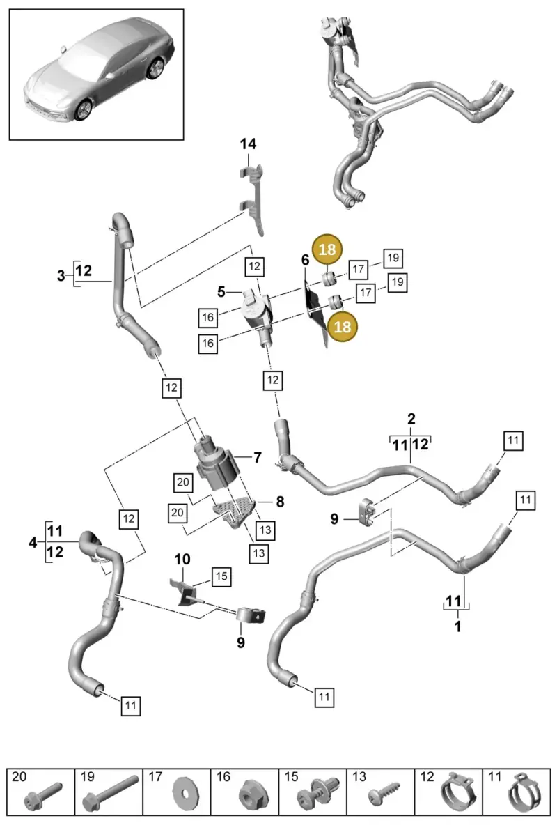 4D0614177A — Porsche Panamera 4 Hybrid (2016-2020) diagram p49813010, position 18