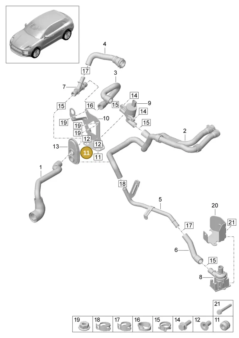 4D0614177A — Porsche Macan R4 TFSI (2018-) diagram p52813000, position 11