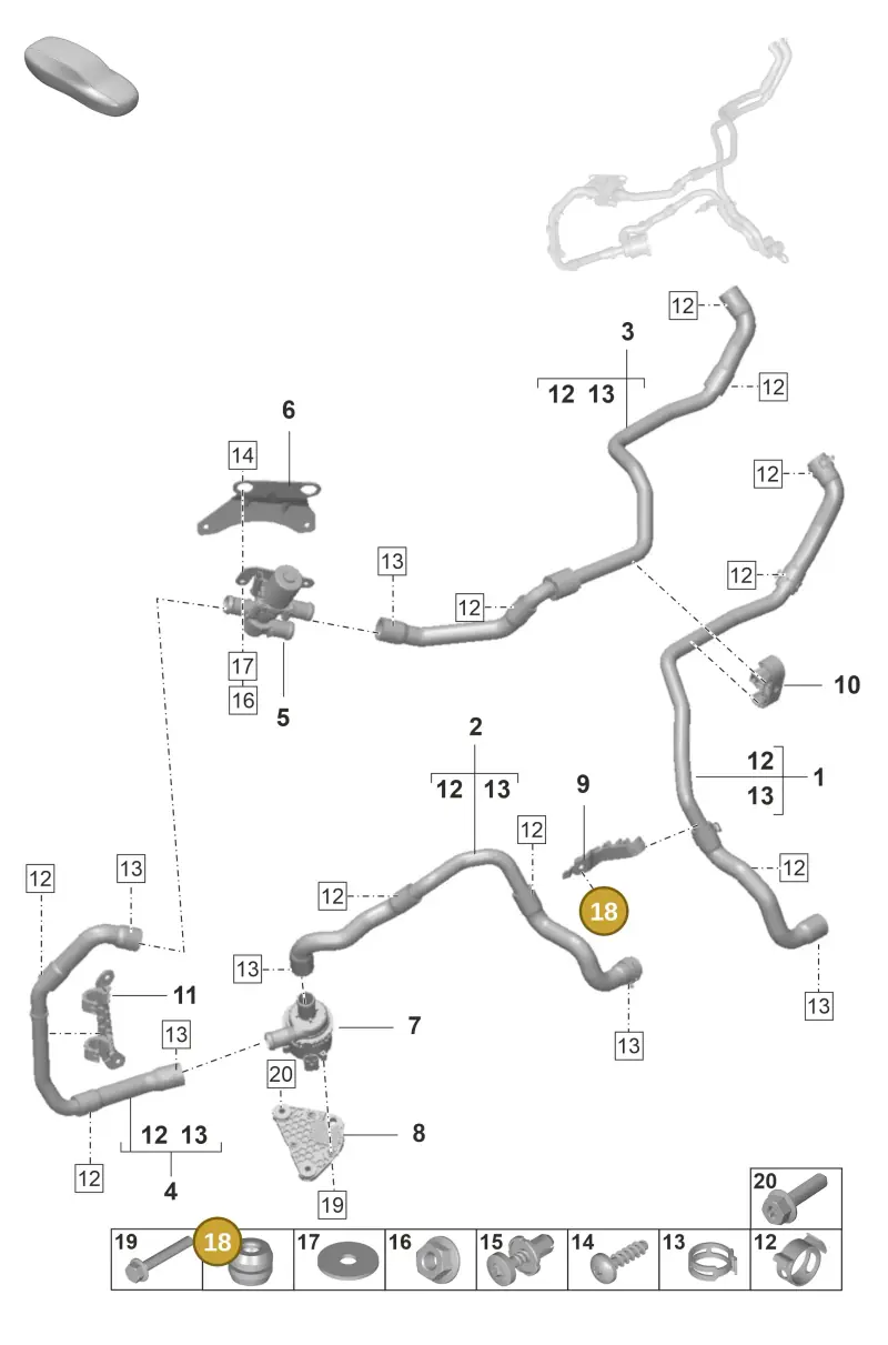 4D0614177A — Porsche Panamera 4 Hybrid (2020-2023) diagram p58813100, position 18