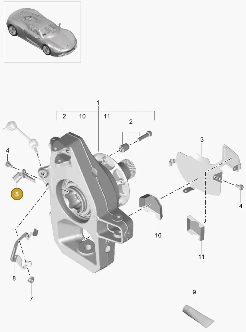 4E0927803F — Porsche 918 Spyder (2014-2015) diagram p43401005, position 5