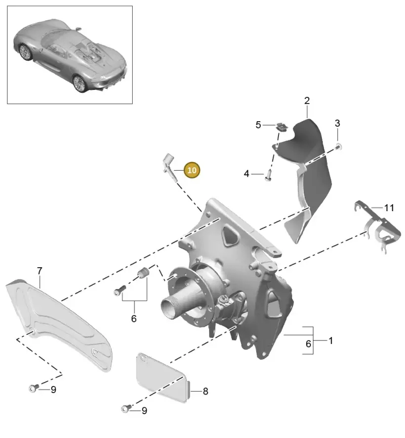 4E0927804F — Porsche 918 Spyder (2014-2015) diagram p43501000, position 10