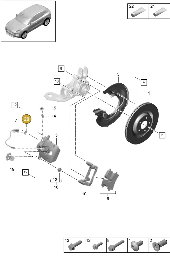 4G0615133 — Porsche Macan R4 TFSI (2018-) diagram p52000160, position 20