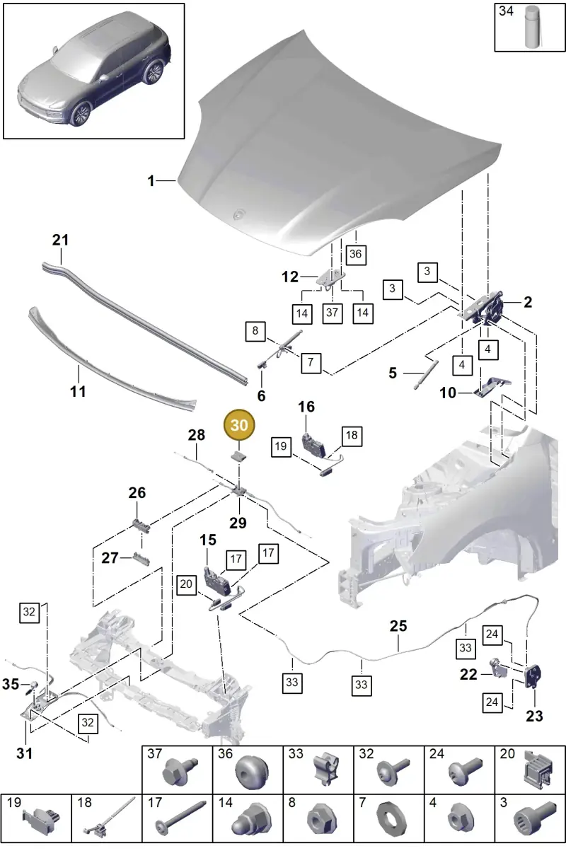 4H0823543 — Porsche Cayenne Diesel V6 (2017-2023) diagram p51803000, position 30