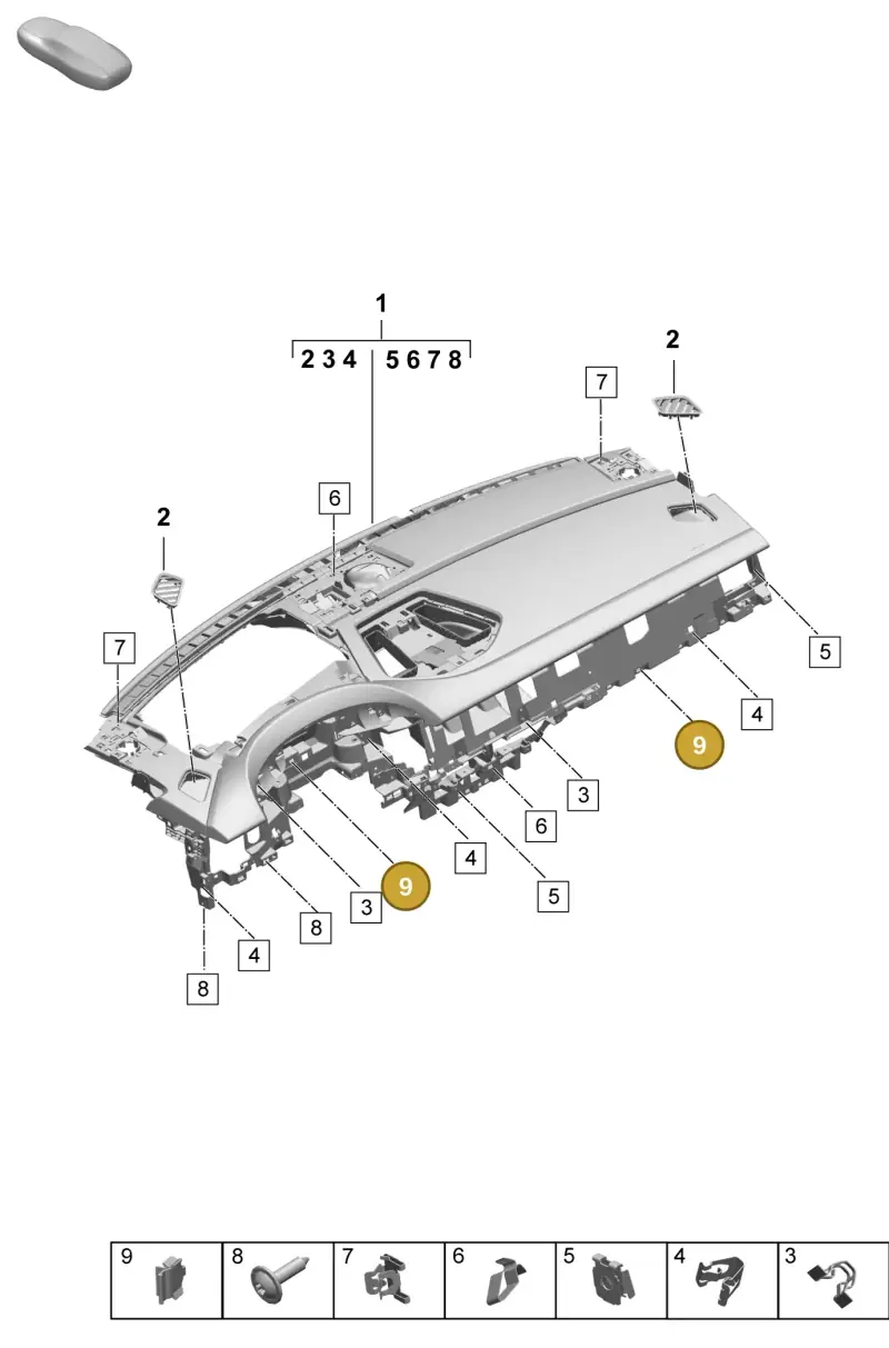 5H0857949 — Porsche Macan 4 (2024-) diagram p61809000, position 9