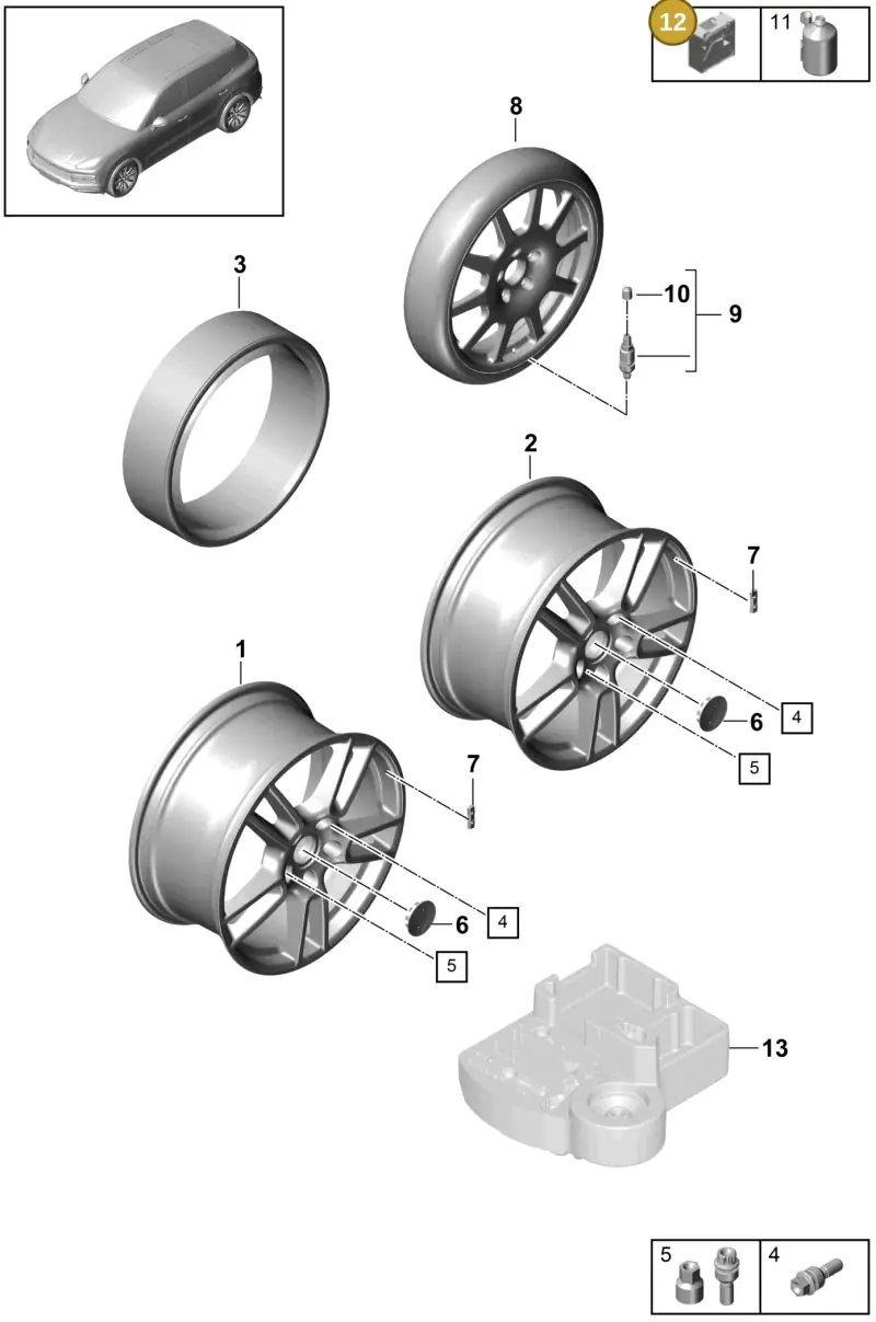 5N0012615C — Porsche Cayenne Diesel V6 (2017-2023) diagram p51601000, position 12